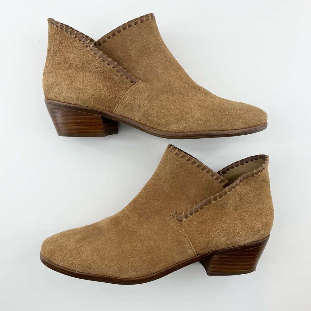 Camel Suede Jack Rogers Sadie Ankle Booties - Picture 6 of 9